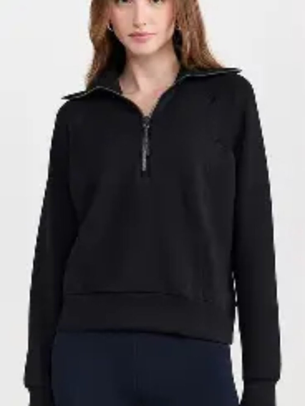 SPANX AirEssentials® Half Zip Black Long Sleeve Pullover size 1X